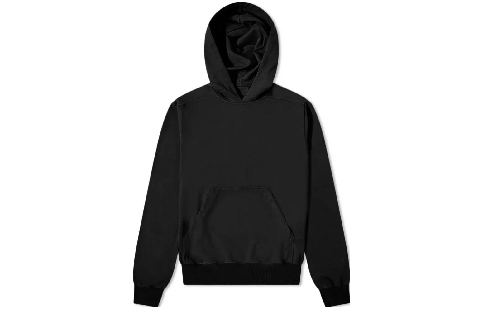 Rick Owens FW22 Solid Color Casual Pullover Hoodie Black DU02A3289-RIG-09