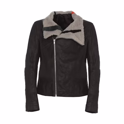 Rick Owens FW22 Solid Color Collared Long Sleeve Jacket Black RU02B2768LGWLZE0908Z