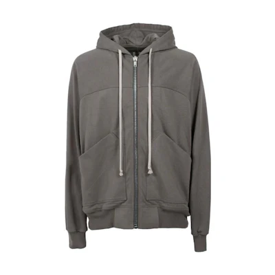 Rick Owens FW22 Solid Color Zip-Up Hoodie Gray RU02B2281BA-34