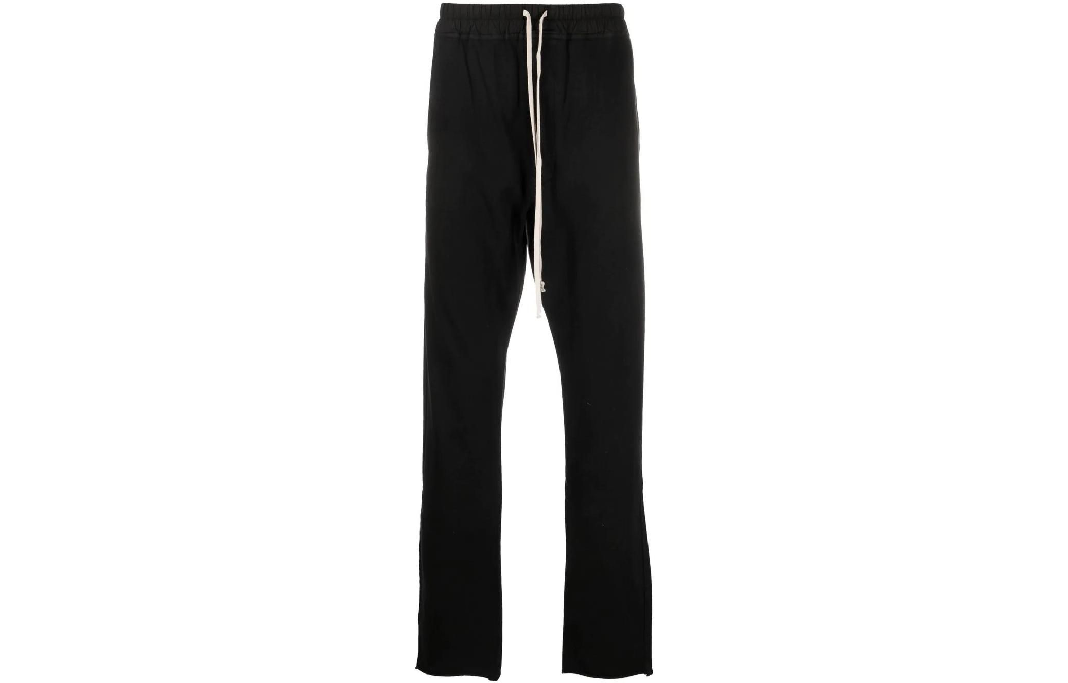 RICK OWENS FW22 Solid Drawstring Straight-Leg Pants Men’s Black. DU02B4392RIG-09