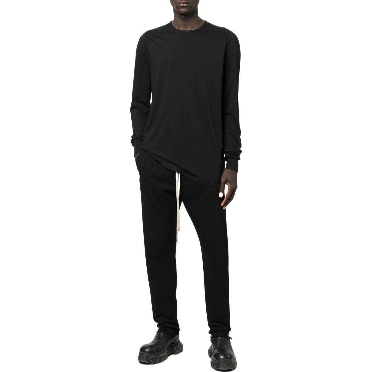 Lookbook RICK OWENS FW22 Solid Drawstring Straight-Leg Pants Men’s Black. DU02B4392RIG-09