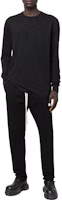 Lookbook RICK OWENS FW22 男士黑色抽繩直筒長褲. DU02B4392RIG-09