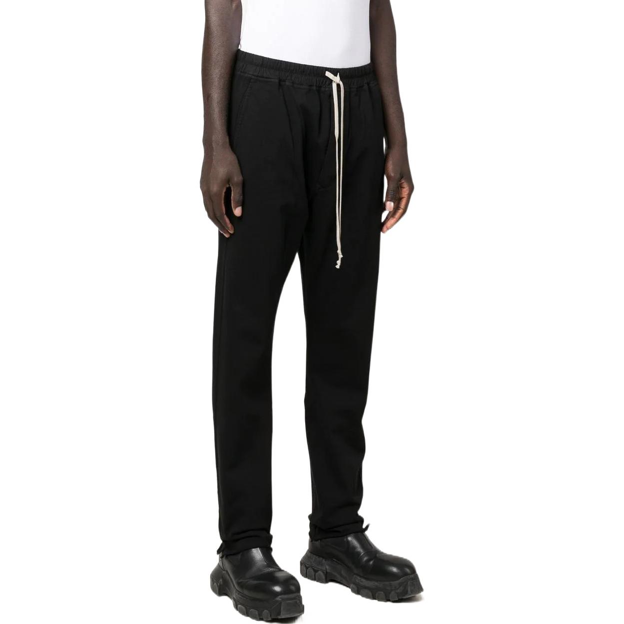 Purchase RICK OWENS FW22 Solid Drawstring Straight-Leg Pants Men’s Black. DU02B4392RIG-09