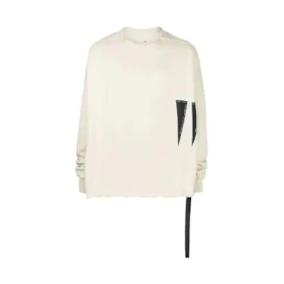 Rick Owens FW22 White Colorblock Crewneck Pullover Long Sleeve Sweatshirt Men DU02B4277FEH1-11