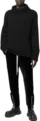 Rick Owens FW22 Seluar Jogger Slim-Fit Zip Hitam Lelaki RU02B2370V09 Lookbook Rick Owens FW22 Seluar Jogger Slim-Fit Zip Hitam Lelaki RU02B2370V09