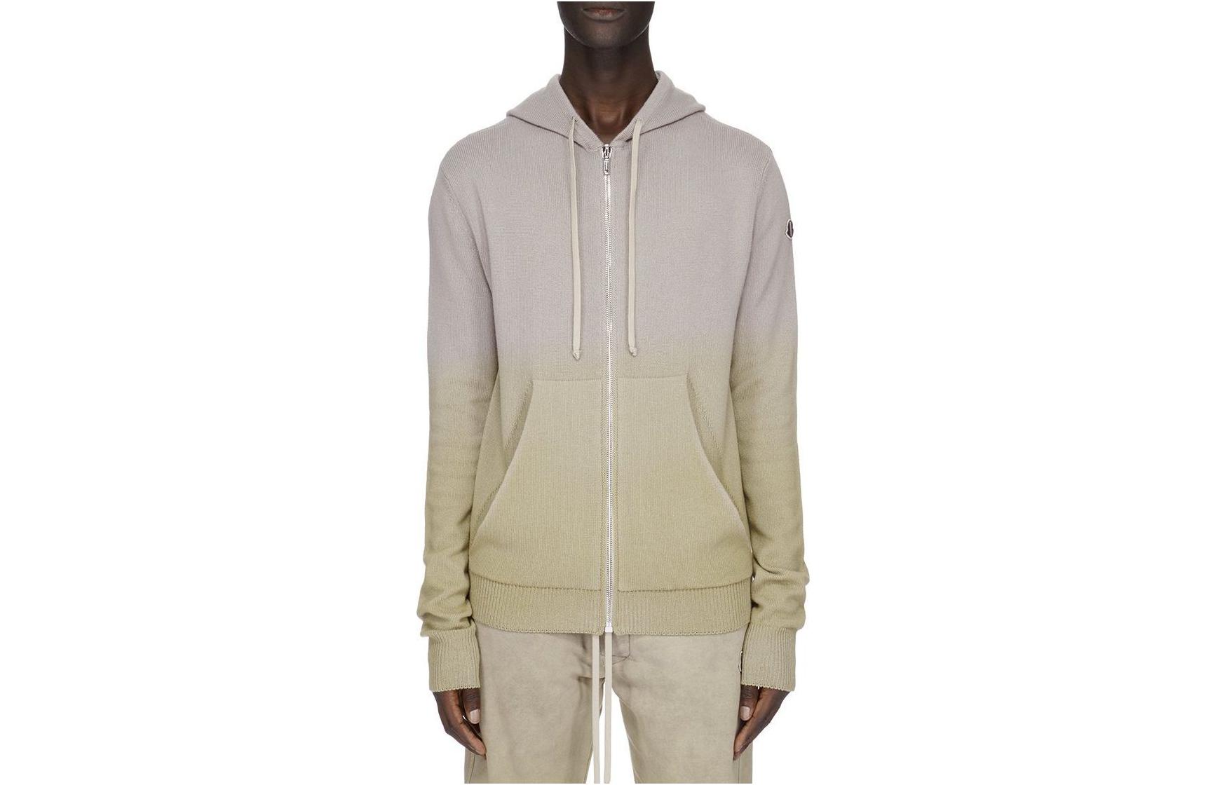 Rick Owens FW23 Acid Degrade Cashmere Knit Zipped Hoodie Unisex Gradient Design MU02C9B01M3746-D82