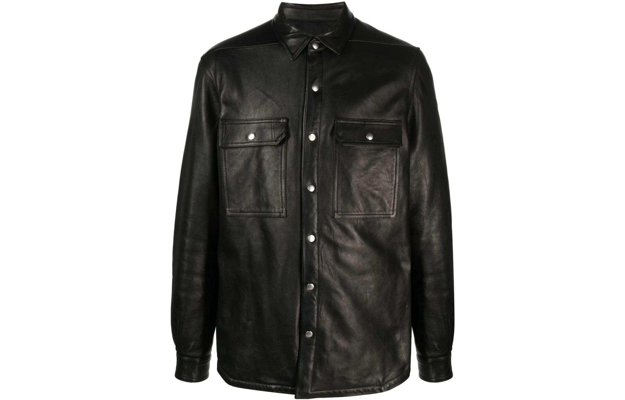 Rick Owens FW23 Black Single-Breasted Long-Sleeve Jacket RU02C7729LNV-09