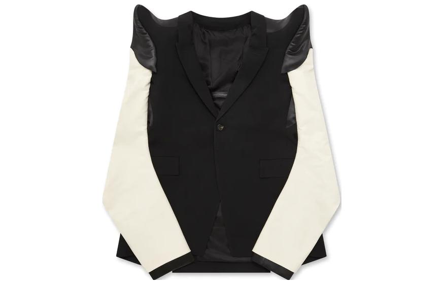 Rick Owens FW23 Contrast Shoulder-Pad Button Slit Woven Jacket Unisex Black 11000000364924