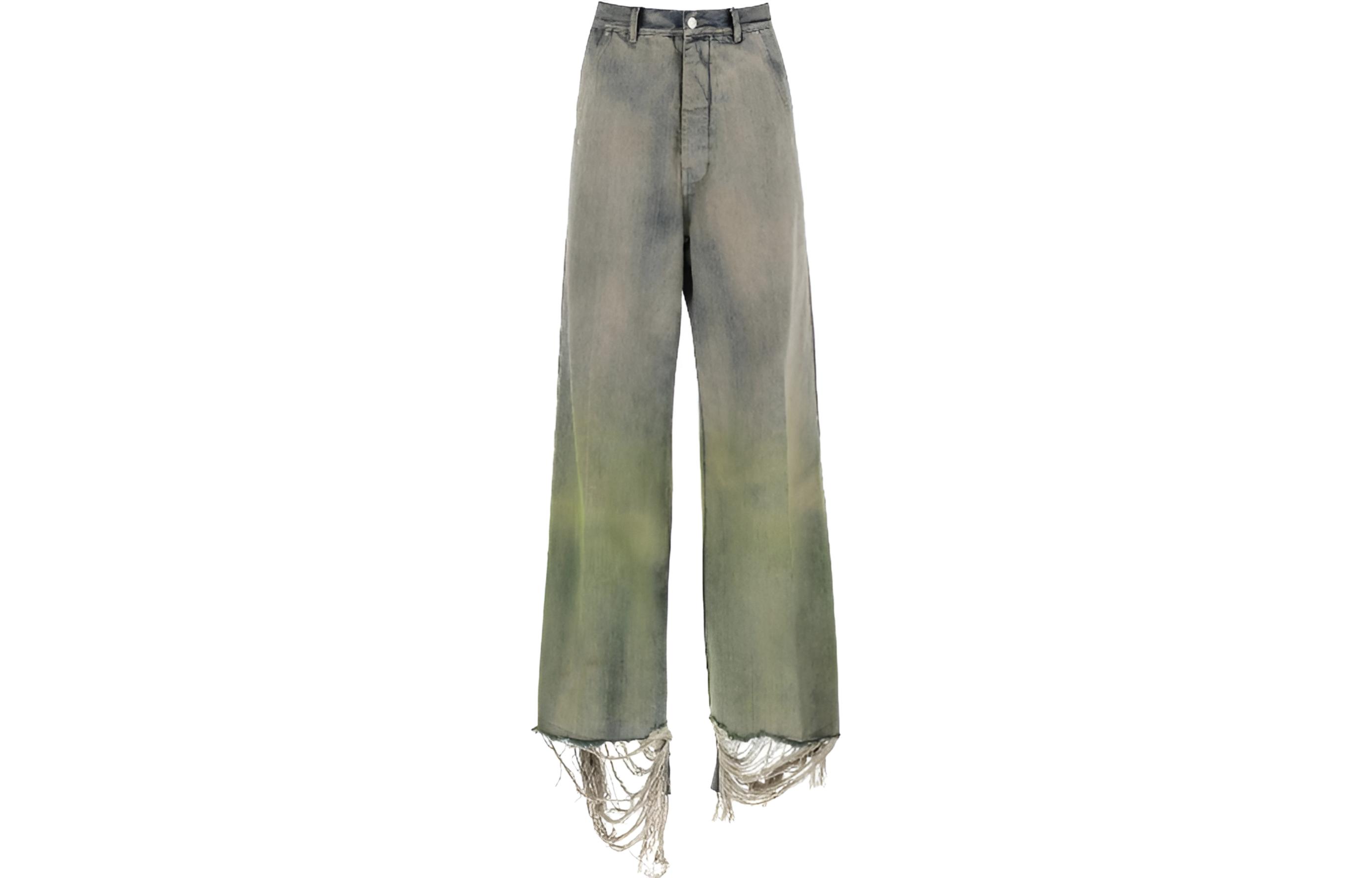 RICK OWENS FW23 Gradient Wide-Leg Casual Jeans Khaki . RR02C7305DADFR08-32D
