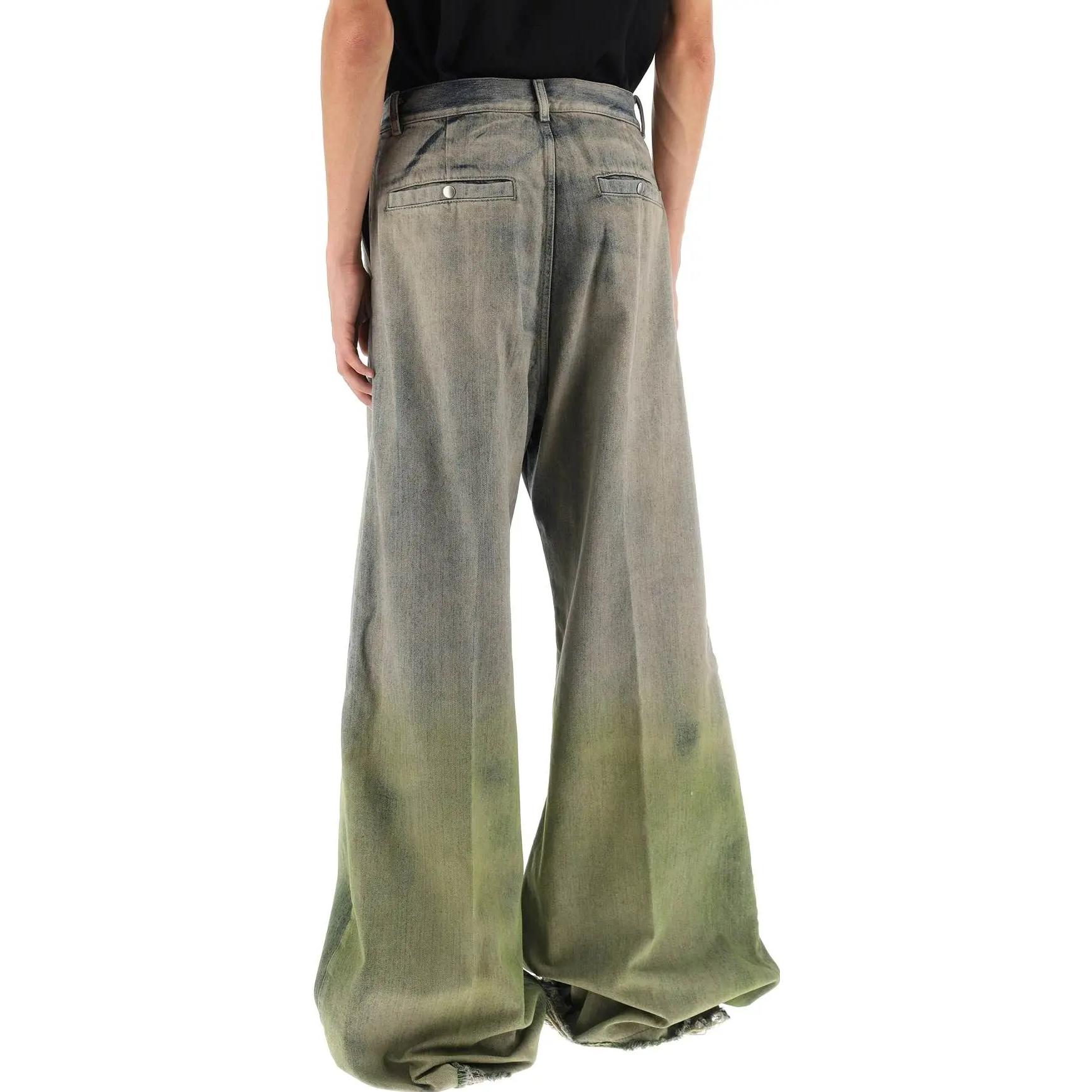 Shop リックオウエンス FW23 グラデーション ワイドレッグ カジュアル ジーンズ カーキ RR02C7305DADFR08-32D