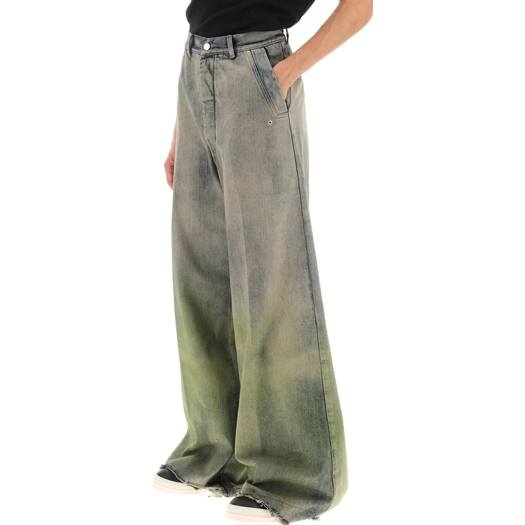 Details for リックオウエンス FW23 グラデーション ワイドレッグ カジュアル ジーンズ カーキ RR02C7305DADFR08-32D