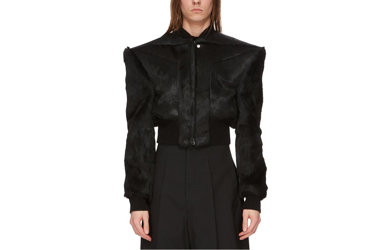 Rick Owens FW23 Hidden Snap Zip Short Jacket Black RR02C7719LHL-09