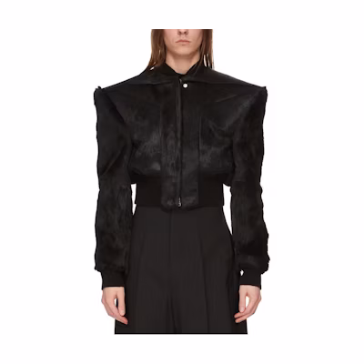 Rick Owens FW23 Hidden Snap Zip Short Jacket Black RR02C7719LHL-09
