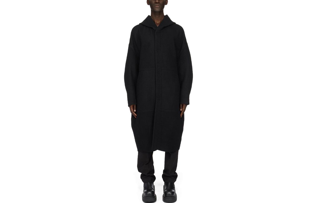 Rick Owens FW23 LUXOR BLACK HOODED LONG SLEEVE LOOSE-FIT JACKET FOR MEN RU02C7984WFN-09