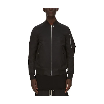 Rick Owens FW23 Luxor Black Stand Collar Slim Fit Long Sleeve Jacket RU02C7789CD-09