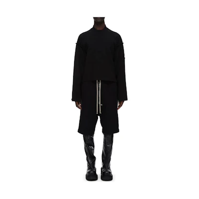 Rick Owens FW23 Luxor Tommy Lupetto Crewneck Sweatshirt Black RU02C7659CHM-09