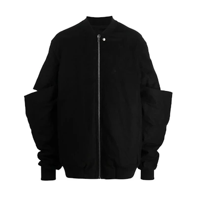 Rick Owens FW23 Oversized Black Zip-Up Drop Shoulder Jacket RU02C7748MOD2-09
