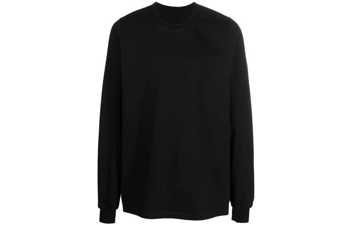 Rick Owens FW23 Plain Black Crewneck Long Sleeve Sweatshirt RU02C7277BA09