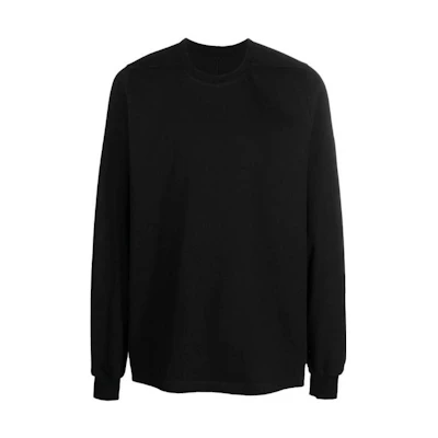 Rick Owens FW23 Plain Black Crewneck Long Sleeve Sweatshirt RU02C7277BA09