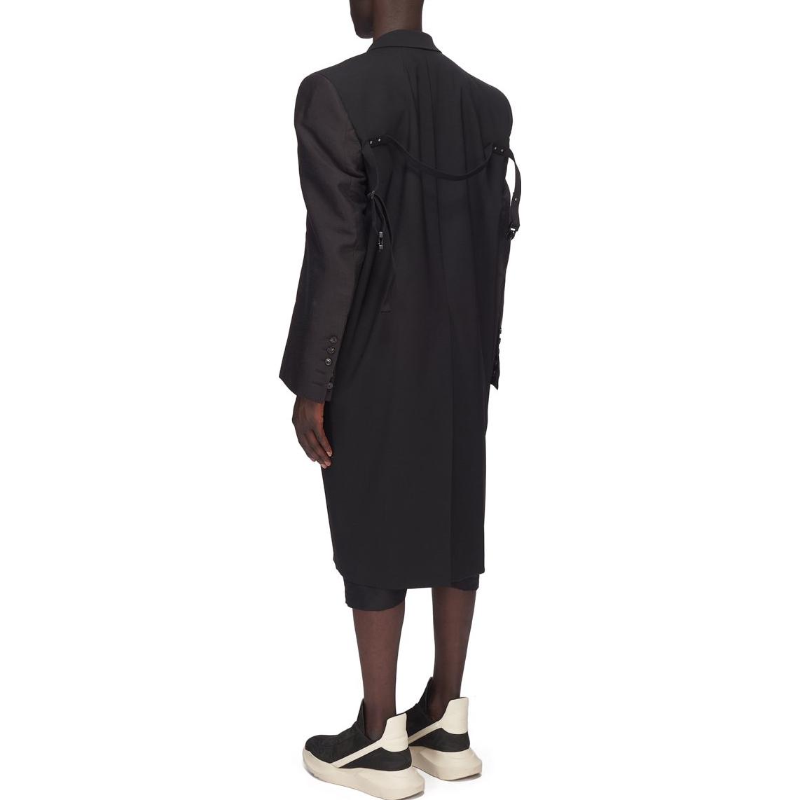 Shop RICK OWENS FW23 Jaket Kot Lengan Panjang Butang Tunggal Hitam. RU01C4930ZLSN-09