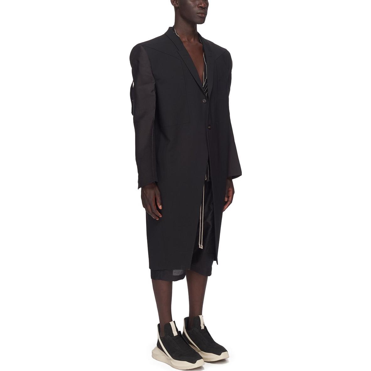 Purchase RICK OWENS FW23 Jaket Kot Lengan Panjang Butang Tunggal Hitam. RU01C4930ZLSN-09