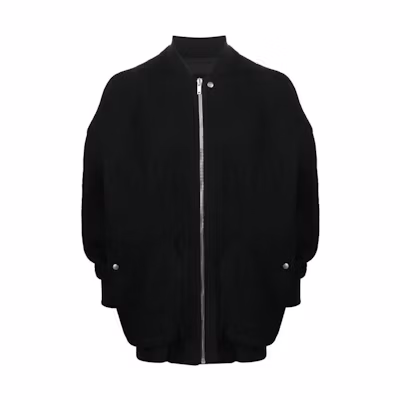 Rick Owens FW23 Solid Black High-Neck Long-Sleeve Jacket RU02C7795WFN09