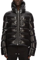 Order RICK OWENS FW24 黑色絎縫羅紋羽絨連帽外套 RU02D6722NLD4-09