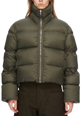 RICK OWENS FW24 Forest Green Down Jacket with Zipper and Stud Details. RU02D6745NPD3-75 Order RICK OWENS FW24 Forest Green Down Jacket with Zipper and Stud Details. RU02D6745NPD3-75