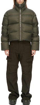 RICK OWENS FW24 Forest Green Down Jacket with Zipper and Stud Details. RU02D6745NPD3-75 Shop RICK OWENS FW24 Forest Green Down Jacket with Zipper and Stud Details. RU02D6745NPD3-75
