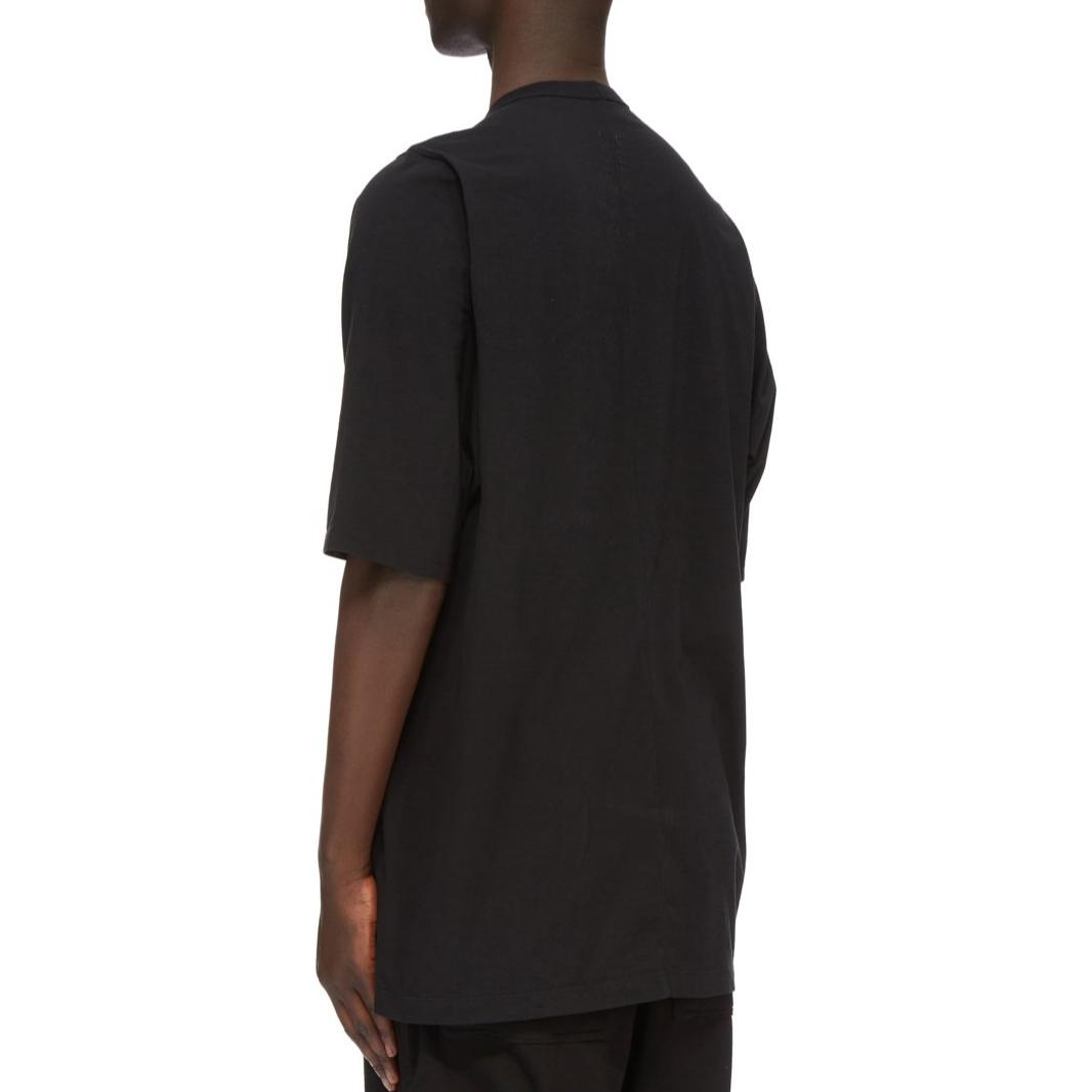 Lookbook Rick Owens FW24 Kaos Oblong Longgar Crewneck Hitam. RU02D6274JA-09