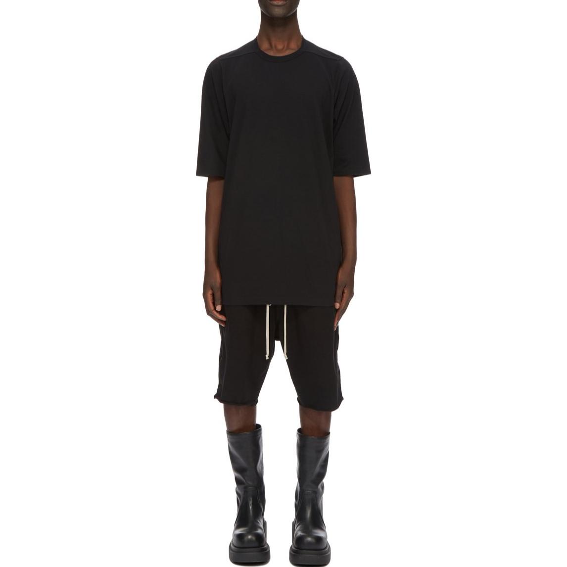 Shop Rick Owens FW24 Kaos Oblong Longgar Crewneck Hitam. RU02D6274JA-09