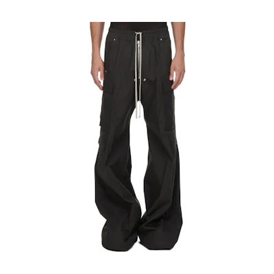 Rick Owens FW24 Solid Color Elastic Waist Wide-Leg Pants Dark Grey RU02D6339TE-78