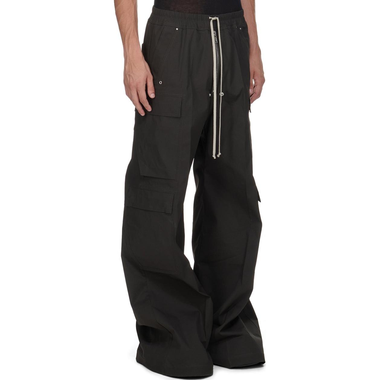 Purchase Rick Owens FW24 深灰色純色彈性腰寬褲 RU02D6339TE-78