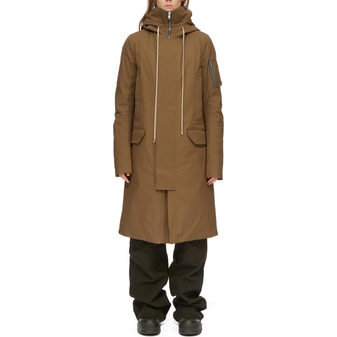 Order Rick Owens FW24 米色带拉链棉质连帽夹克外套. RU02D6980TE-35