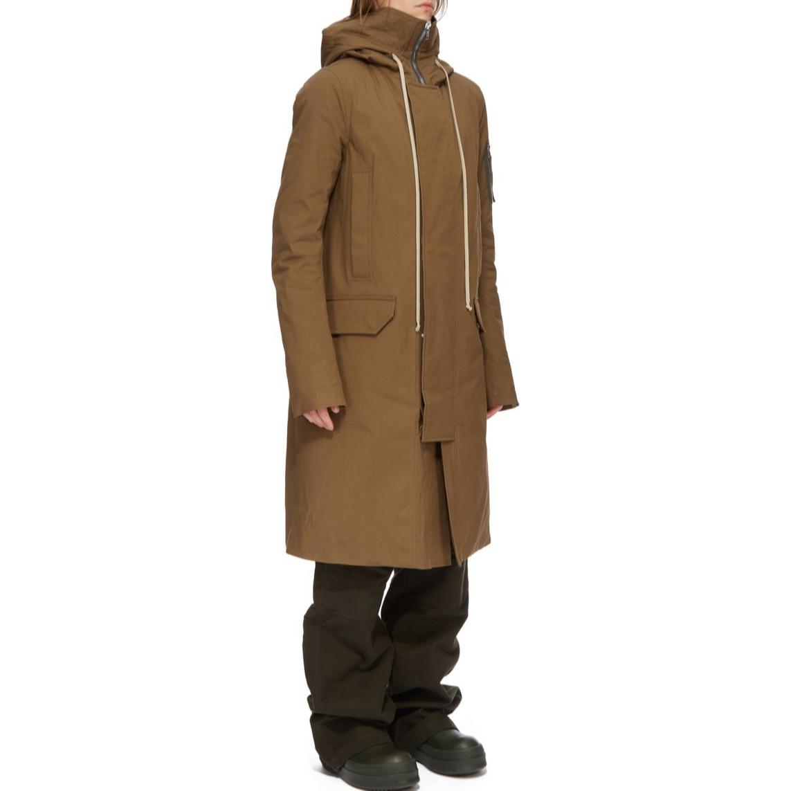 Shop Rick Owens FW24 米色带拉链棉质连帽夹克外套. RU02D6980TE-35