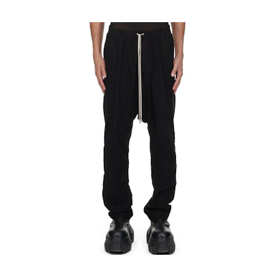 Rick Owens FW24 Black Elastic Waist Pleated Flap Pocket Casual Pants Men RU02D6380FL-09