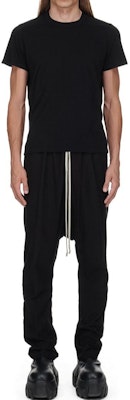 Rick Owens FW24 黑色鬆緊腰褶裥翻蓋口袋休閒長褲 男款 RU02D6380FL-09 Shop Rick Owens FW24 黑色鬆緊腰褶裥翻蓋口袋休閒長褲 男款 RU02D6380FL-09