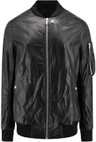 Rick Owens FW24 Black Lambskin Leather Bomber Jacket for Men RU02D6789LBW-09 Rick Owens FW24 Black Lambskin Leather Bomber Jacket for Men RU02D6789LBW-09