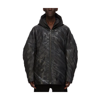 Rick Owens FW24 Black Oversized Zip Hoodie Jacket RR02D6711TYRD2-09