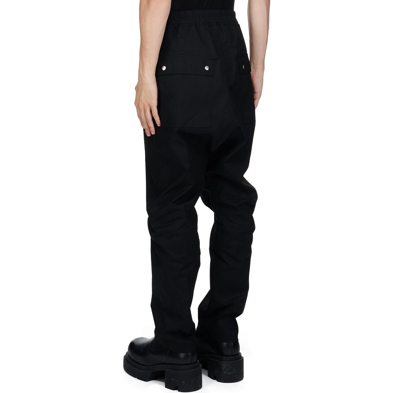 Lookbook Rick Owens FW24 黑色寬鬆彈性腰休閒長褲 男款 RU02D6361TE-09