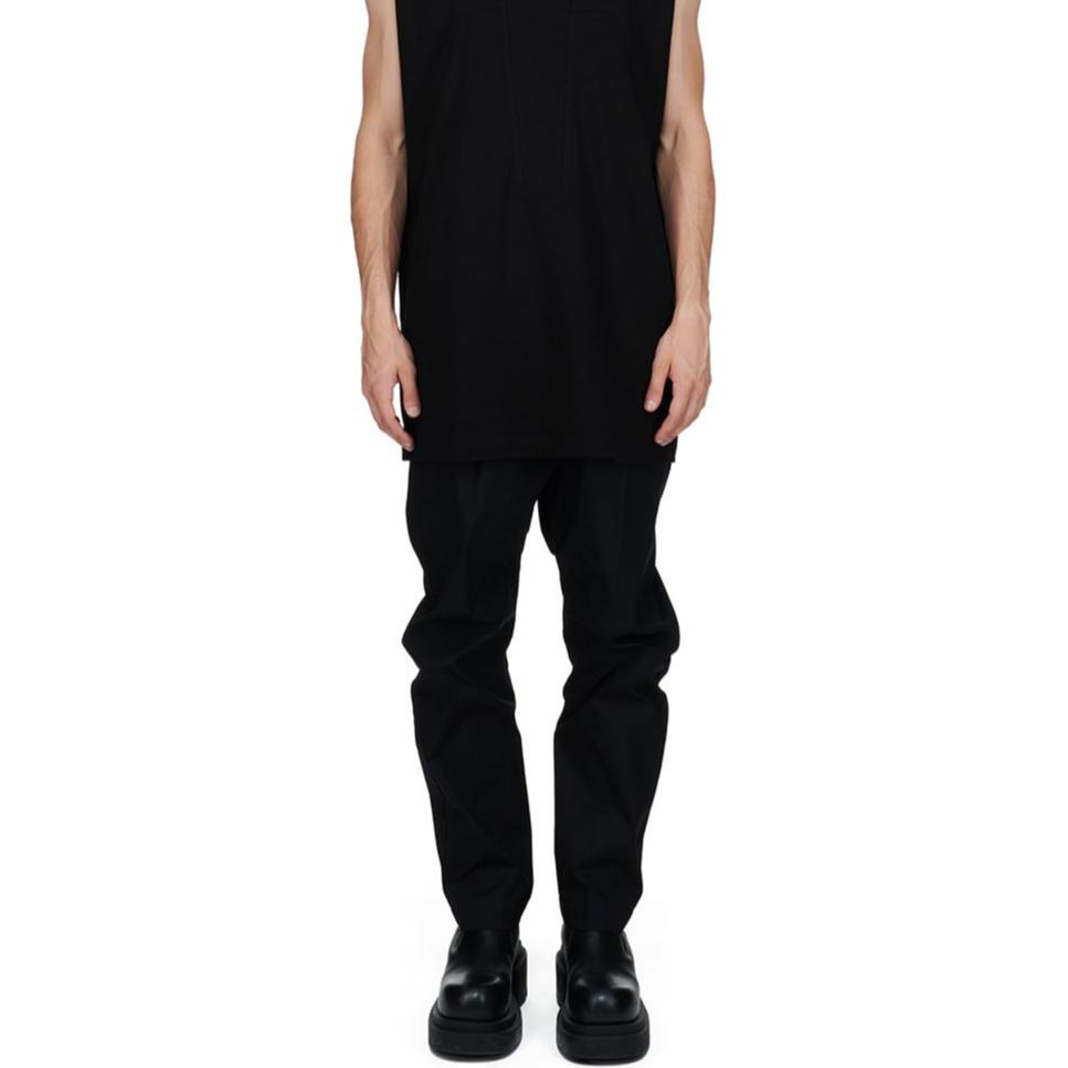 Shop Rick Owens FW24 黑色寬鬆彈性腰休閒長褲 男款 RU02D6361TE-09