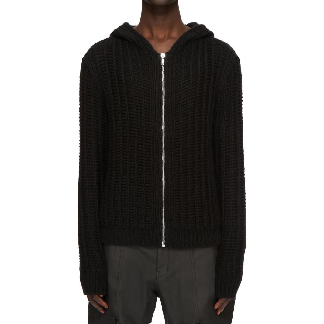 Rick Owens FW24 Black Solid Zip-Up Hoodie Jacket RU02D6658KWSSE-09