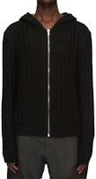 Rick Owens FW24 Black Solid Zip-Up Hoodie Jacket RU02D6658KWSSE-09 Rick Owens FW24 Black Solid Zip-Up Hoodie Jacket RU02D6658KWSSE-09