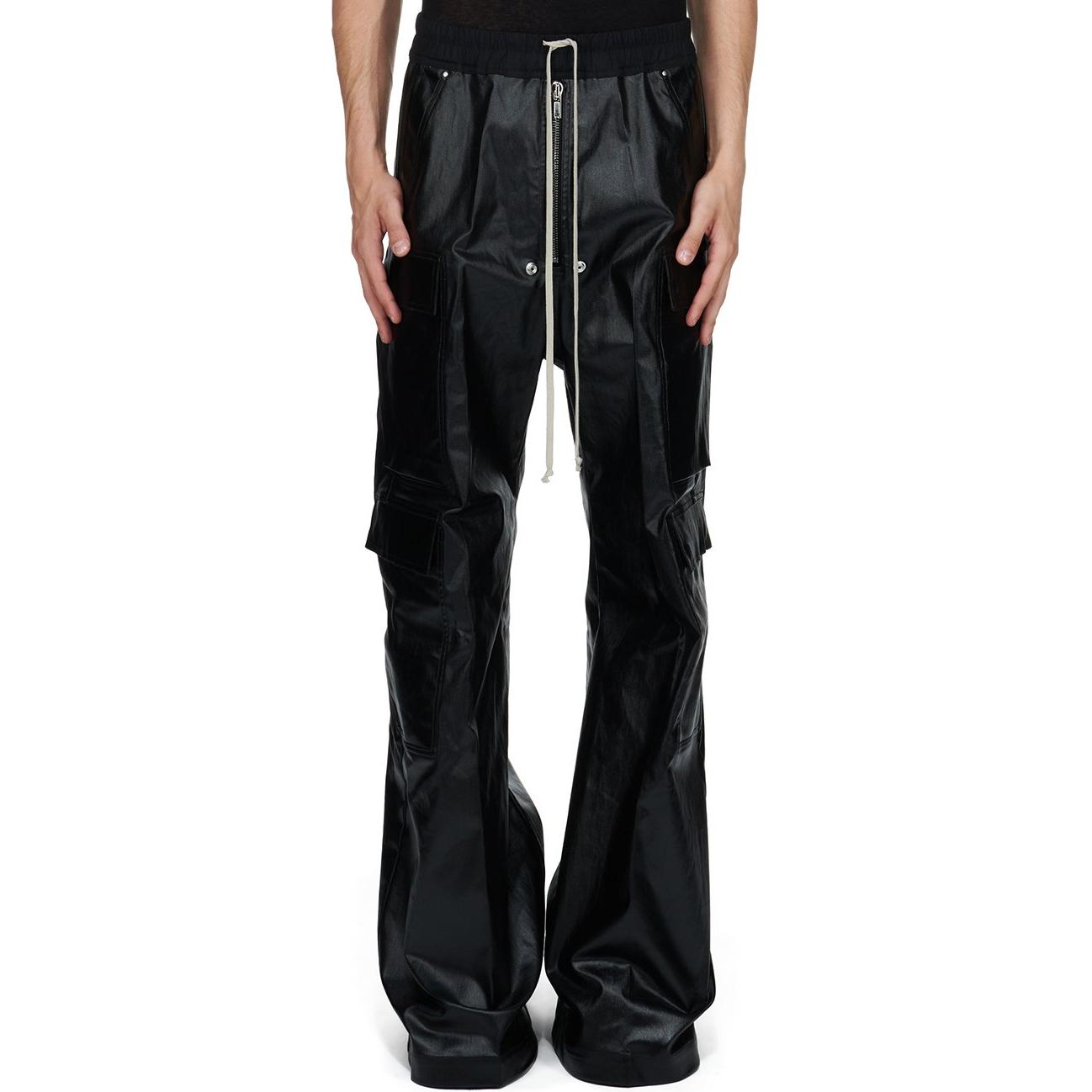 Order Rick Owens FW24 塗層彈性腰帶口袋黑色休閒褲 男款長褲 RU02D6339SCT-09