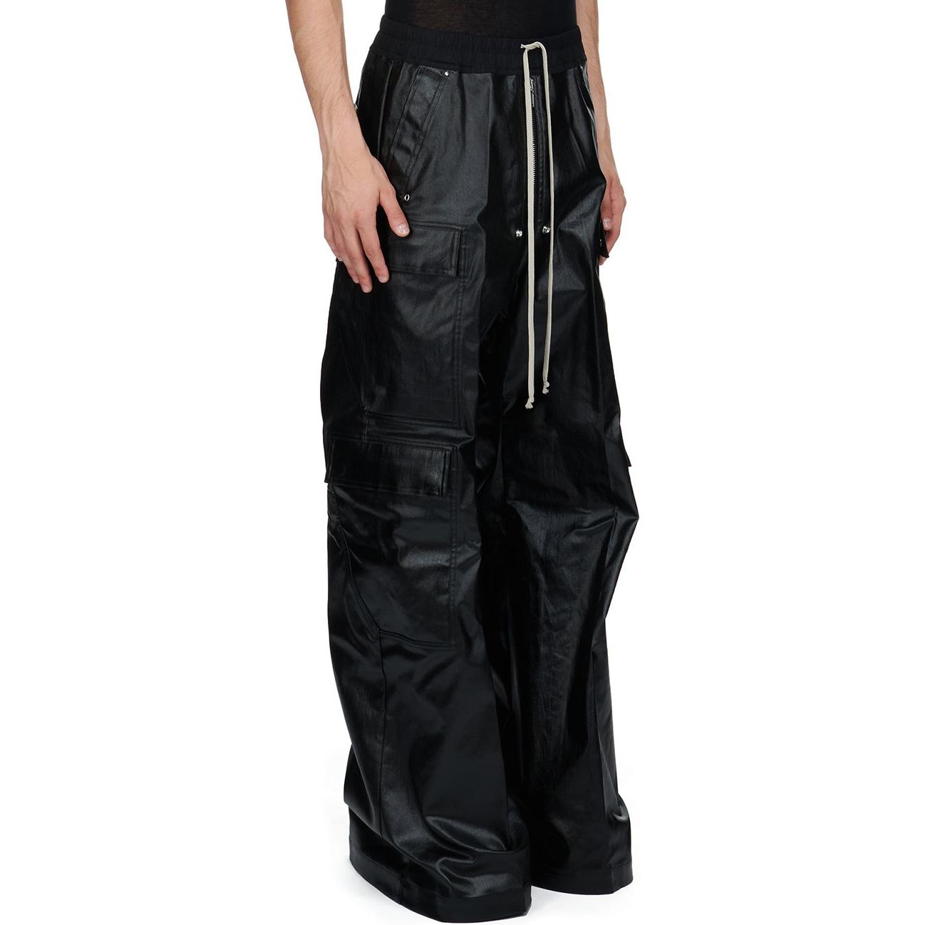 Purchase Rick Owens FW24 塗層彈性腰帶口袋黑色休閒褲 男款長褲 RU02D6339SCT-09