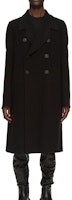 Rick Owens FW24 Double-Breasted Black Coat for Men. RU02D6982WSF-09 Rick Owens FW24 Double-Breasted Black Coat for Men. RU02D6982WSF-09