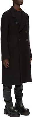 Rick Owens 男士秋冬双排扣黑色大衣 RU02D6982WSF-09 Shop Rick Owens 男士秋冬双排扣黑色大衣 RU02D6982WSF-09