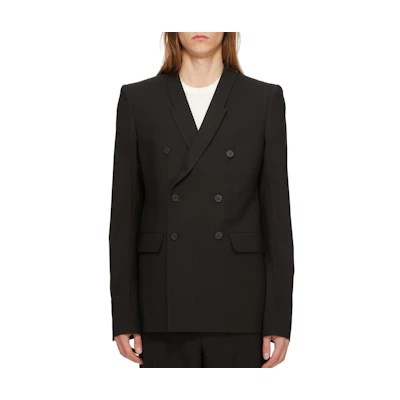 Rick Owens FW24 Double-Breasted Slit Jacket Men’s Black RU02D6732ZL-09
