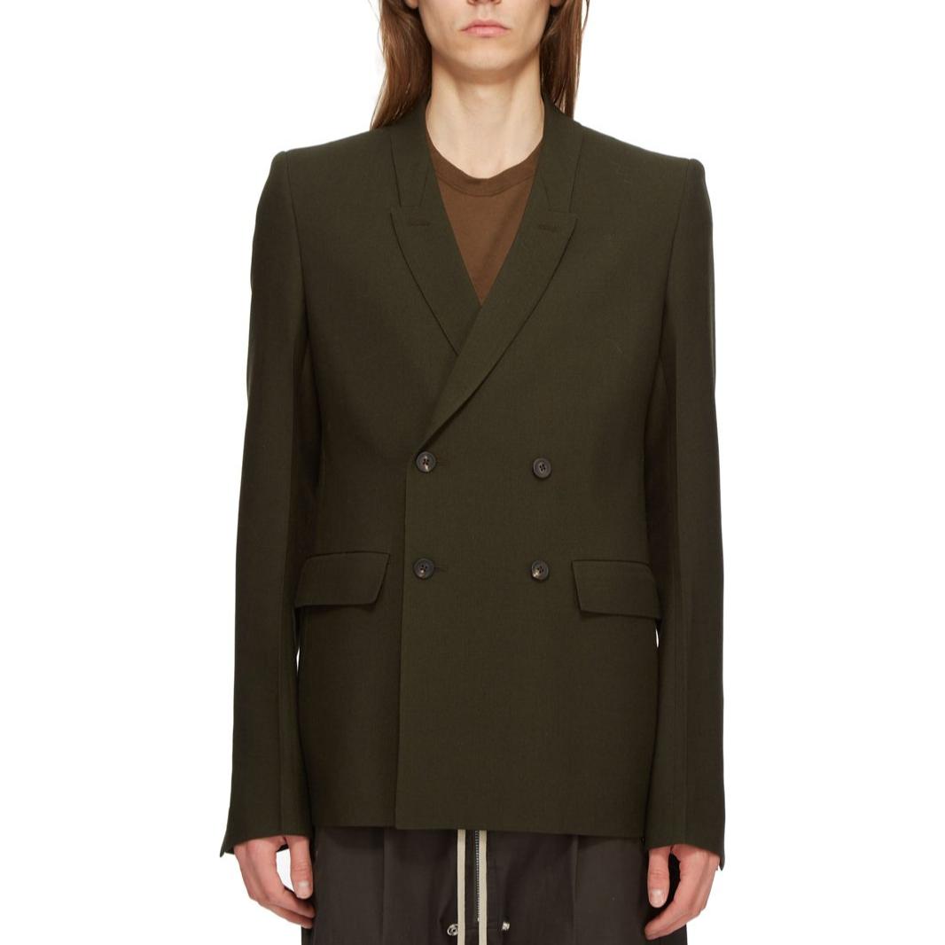 Rick Owens FW24 Double-Breasted Split Jacket Forest Green RU02D6732WGP-75