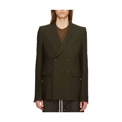 Rick Owens FW24 Double-Breasted Split Jacket Forest Green RU02D6732WGP-75